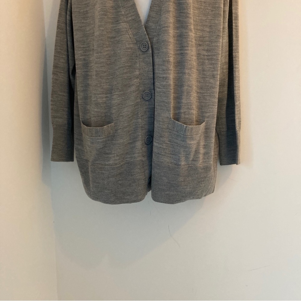 Banana Republic Gray Italian Fine Merino Wool Button up Cardigan Size 2XL New - Picture 6 of 11